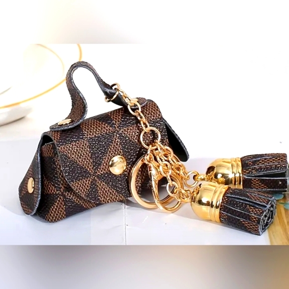 Mini Vintage Faux Leather Bag Charm - Picture 2 of 5